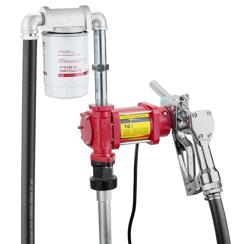 Kit de bomba de transferencia de gasolina y combustible de 12 V con boquilla