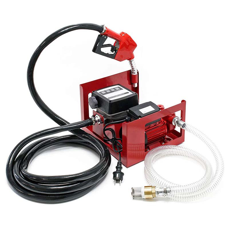 Bomba diesel de transferencia de aceite eléctrico autocebante con medidor de flujo de 4 dígitos